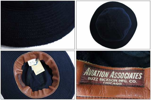 バズリクソンズ Buzz Rickson's ハット ワーク ウール AVIATION ASSOCIATES ネイビー 帽子 HAT WORKING br02452