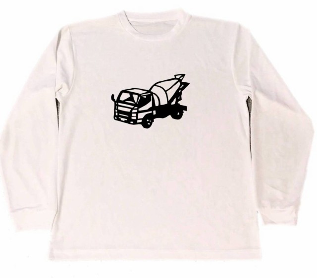 ミキサー車 ドライ Tシャツ 働く車 グッズ 切り絵 ２ ロング Tシャツ ロンt 白の通販はau Pay マーケット Tuge9999