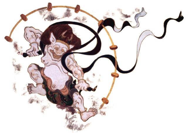 わけあり 雷神 ドライｔシャツ 和柄 刺青 俵屋宗達 名画 風神雷神 グッズ 小傷 インク点ありの通販はau Pay マーケット Tuge9999