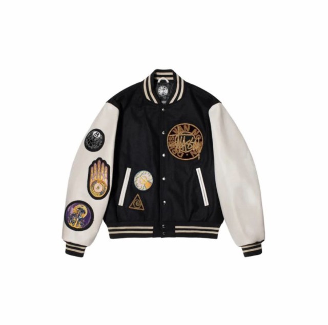 ステューシー STUSSY VARSITY JACKET ロゴ 刺繍 袖レザー バーシティ ジャケット スタジャン 父の日の通販はau PAY  マーケット - COM SHOP | au PAY マーケット－通販サイト