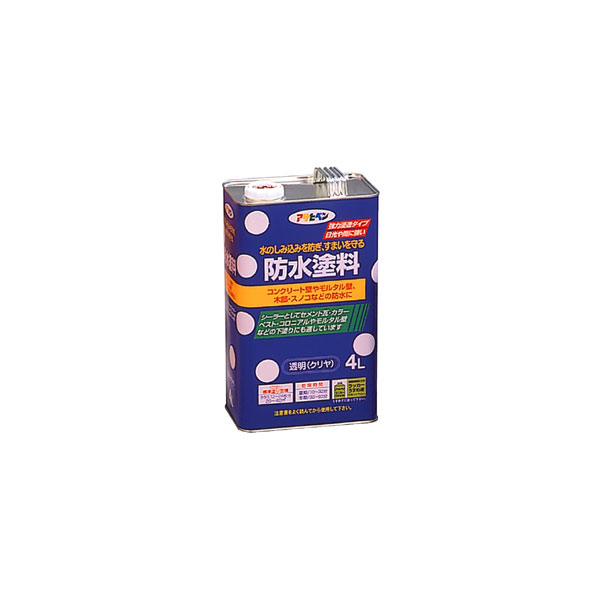 【◆P10倍】 アサヒペン 防水塗料 透明 クリア 4L 防水