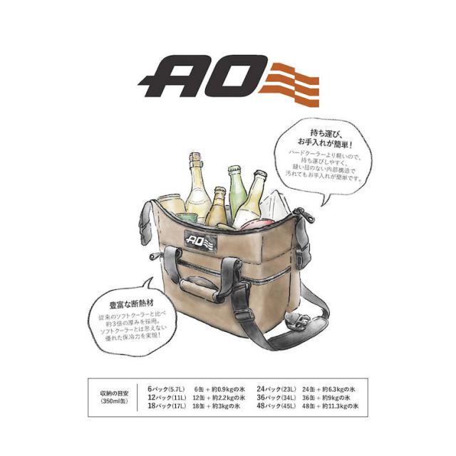 【気温35度でも氷なら27時間維持!!】ペットボトル(500ml)6本収納可能 ソフトクーラーボックス AOクーラーズ AO6RT ランチクーラー 5.7L 保冷 結露しない 断熱 アウトドア 釣り キャンプ クーラーバッグ 保冷バッグ ランチバック AO coolers ゴルフ 釣り レジャー 海水浴