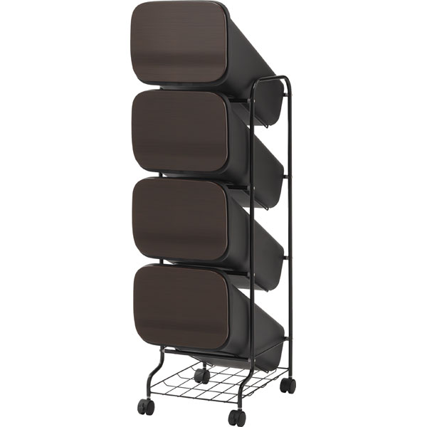 リス GBBH012 スムース スタンドダストボックス4段分別タイプ 80L ウッドの通販は