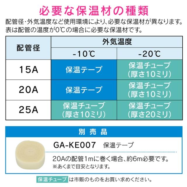 GAONA ガオナ これカモ GA-KE003 凍結防止ヒーター 3m サーモスタットつき KAKUDAI カクダイの通販は