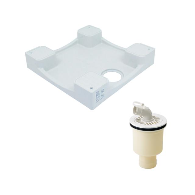 GAONA ガオナ GA-LF042 洗濯機パンと排水トラップセット 水滴から守る かさ上げ におい防止 防虫効果 縦排水用 これエエやん KAKUDAI カクダイ