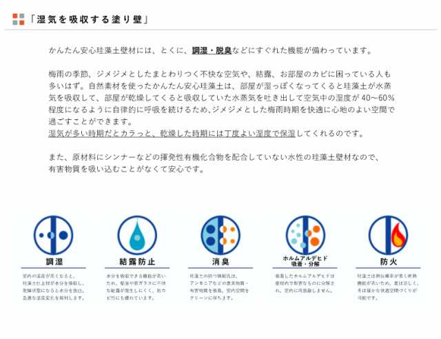 フジワラ化学 内装調湿性仕上塗材 かんたんあんしん珪藻土 ホワイト 10kg - 2