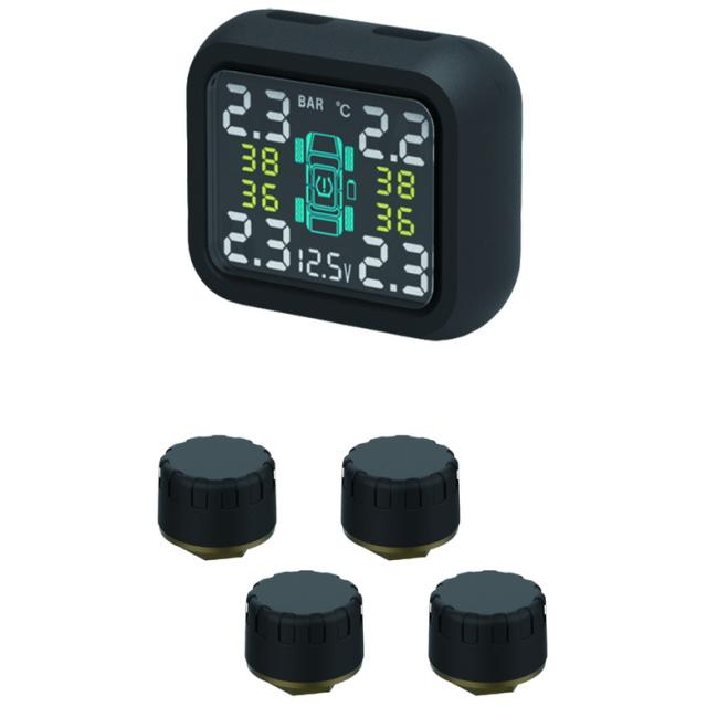 [三太郎の日P10倍！]【タイヤの空気圧をリアルタイムに把握】タイヤ 空気圧 メンテナンス 点検 事故防止 パンク バースト 防止 小型 タイヤセンサー エアゲージモニター TPMS エアー漏れ パンク対策 温度 エアバルブ キャップ交換型 空気圧センサー