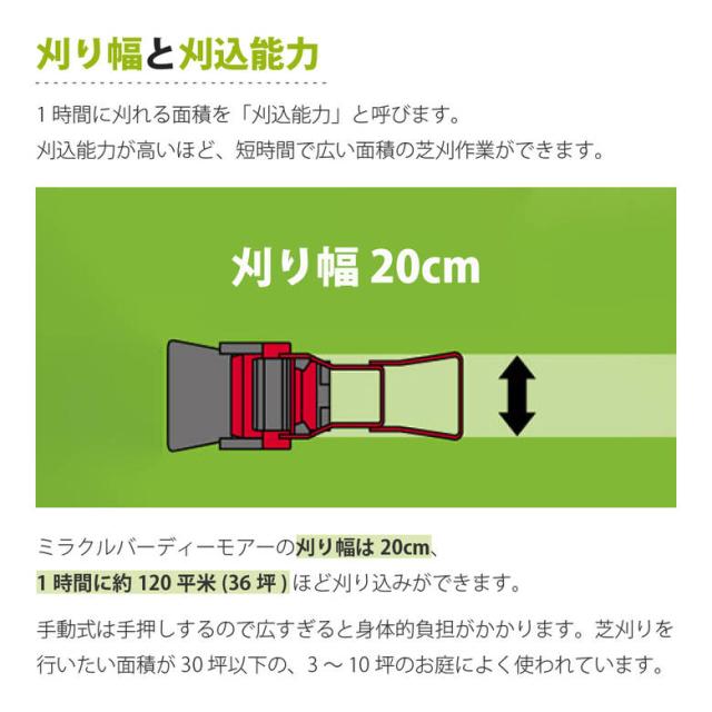 【◆P10倍】 手動芝刈機 キンボシGSB-2000M ミラクルバーディーモアー 刈幅20cm 日本製 高品質 庭 芝生 お手入れ メンテナンス 芝刈り 手押し 静か 便利_5