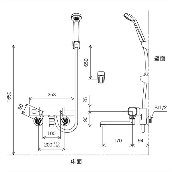 【◆P10倍】 KVK FTB100KT サーモスタット式シャワー 浴室用_1