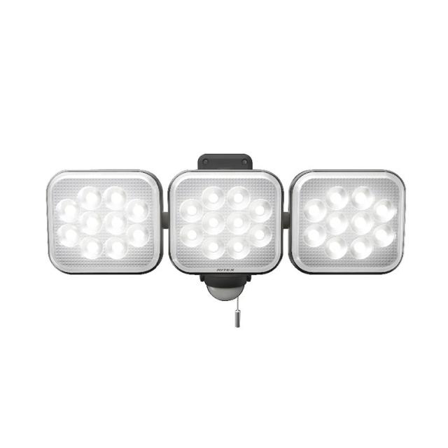 【◆P10倍】 【爆光!! 最大4000ルーメン】3面タイプ 3方向タイプ 人感センサー 投光機能付き LED-AC3042 14Wx3灯 LEDセンサーライト 防雨型 ガレージ 駐車場 カーポート 廊下 防犯対策 空き巣 泥棒 車上荒らし 侵入者防止 RITEX ライテックス ムサシ
