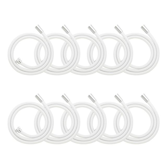 浴室 風呂場 シャワーホース (INAX用) 1.6m 10本入り ホワイト 交換用 賃貸 マンション アパート ハイツ 一軒家 ホテル ジム プール リフォーム 工具不要 GA-FK147 GAONA ガオナ KAKUDAI カクダイ