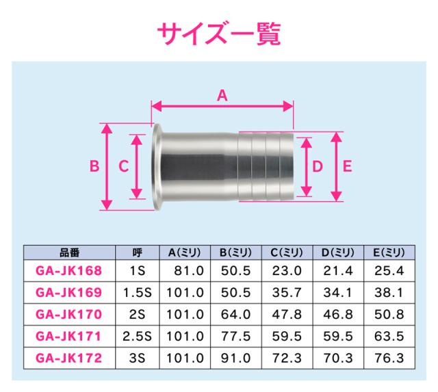 【◆P10倍】 ホースアダプター2S SUS304 GA-JK170 GAONA ガオナ KAKUDAI カクダイ_3