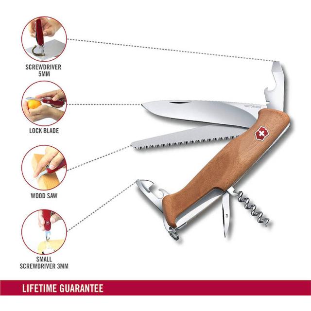 [三太郎の日P10倍！] 防災グッズ 日本正規品 Victorinox ビクトリノックス 0.9561.63 レンジャーウッド55 130mm DELEMONT COLLECTION 130mm シリーズ 保証書付き 工具箱 コンパクト ギア 防災用品 キ