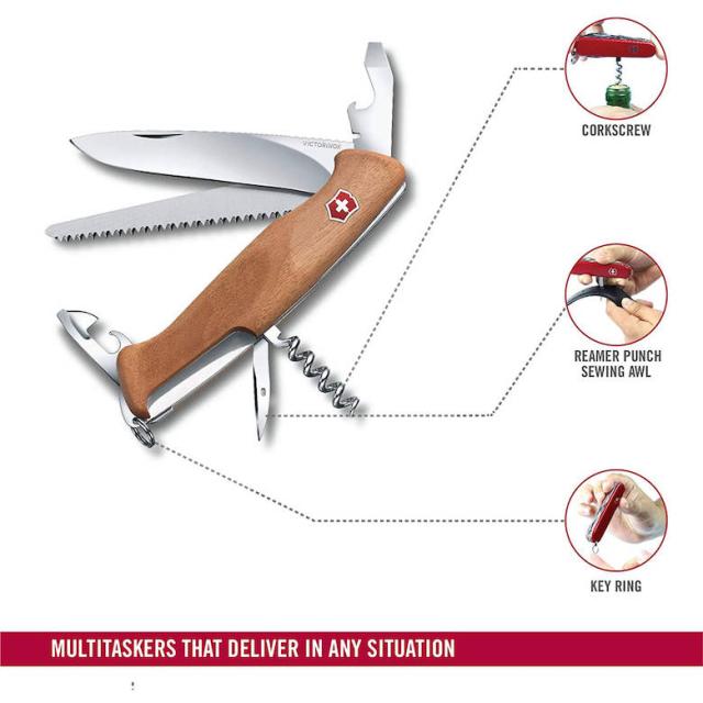 [三太郎の日P10倍！] 防災グッズ 日本正規品 Victorinox ビクトリノックス 0.9561.63 レンジャーウッド55 130mm DELEMONT COLLECTION 130mm シリーズ 保証書付き 工具箱 コンパクト ギア 防災用品 キ