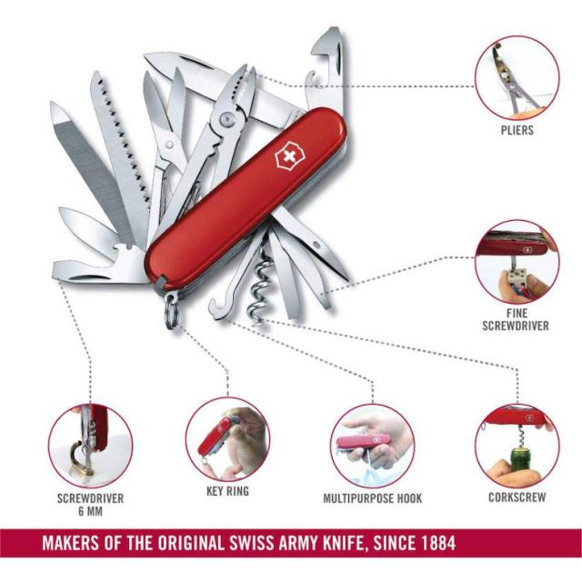 [三太郎の日P10倍！] 防災グッズ 日本正規品 Victorinox ビクトリノックス ハンディマン 91mm #1.3773保証書付き 工具箱 コンパクト ギア 防災用品 キーホルダー カギ 鍵 アウトドア 登山 キャンプ 釣り マルチツール