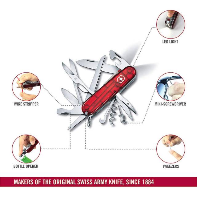 [三太郎の日P10倍！] 防災グッズ 日本正規品 Victorinox ビクトリノックス ハントマンライト 91mm #1.7915.T保証書付き 工具箱 コンパクト ギア 防災用品 キーホルダー カギ 鍵 アウトドア 登山 キャンプ 釣り マルチツール