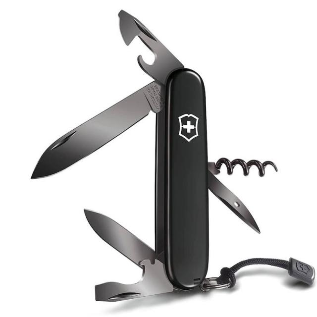[三太郎の日P10倍！] 防災グッズ 日本正規品 Victorinox ビクトリノックス スパルタン オニキス 1.3603.31P 保証書付き 工具箱 コンパクト ギア 防災用品 キーホルダー カギ 鍵 アウトドア 登山 キャンプ 釣り マルチツール