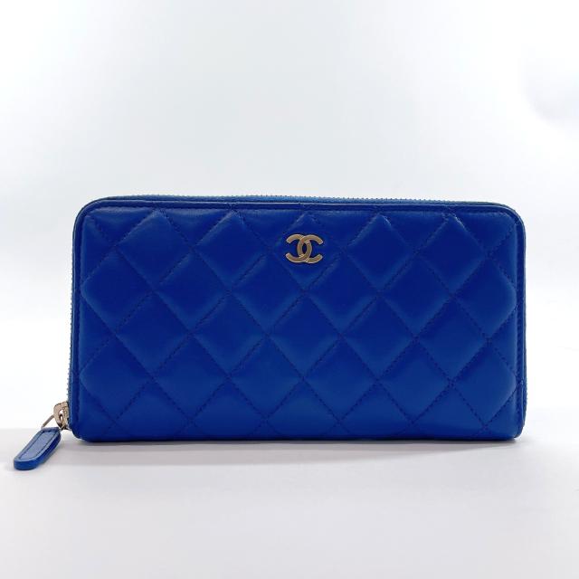 Chanel シャネル 長財布 50097 ラウンドジップ マトラッセ タイムレスクラシック ライン ラムスキン ブルー レディース 中古の通販はau Pay マーケット Jp Brands Com