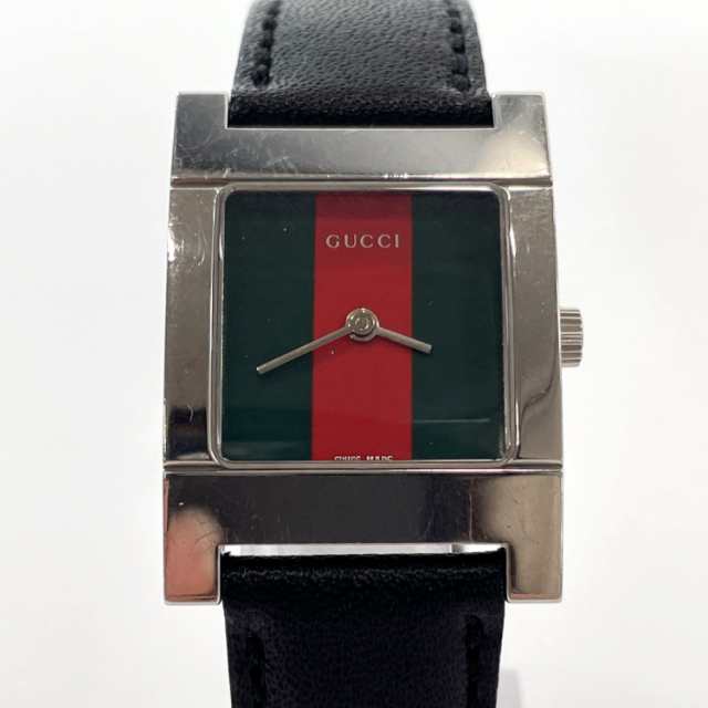 GUCCI グッチ 腕時計 7700L シェリーライン ステンレススチール/レザー シルバー ブラック レディース 中古の通販はau PAY  マーケット - JP-Brands.com