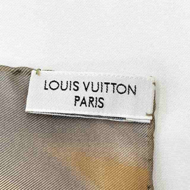 LOUIS VUITTON ルイヴィトン スカーフ シルク カーキ レディース 中古