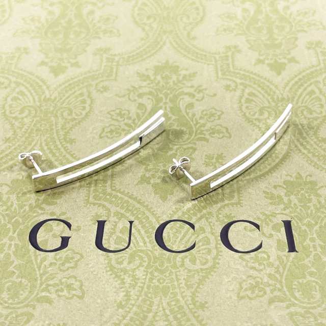 GUCCI グッチ ピアス Gロゴ ロング プレート シルバー925 シルバー レディース 中古