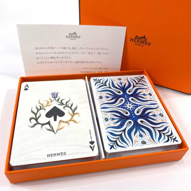 HERMES エルメス その他雑貨 トランプ 2018 ホリデーギフト 紙 ブルー