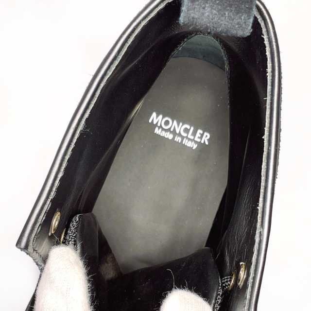 MONCLER モンクレール ブーツ 1041100 ULYSSE SCARPA レースアップブーツ スウェード ブラック メンズ 中古