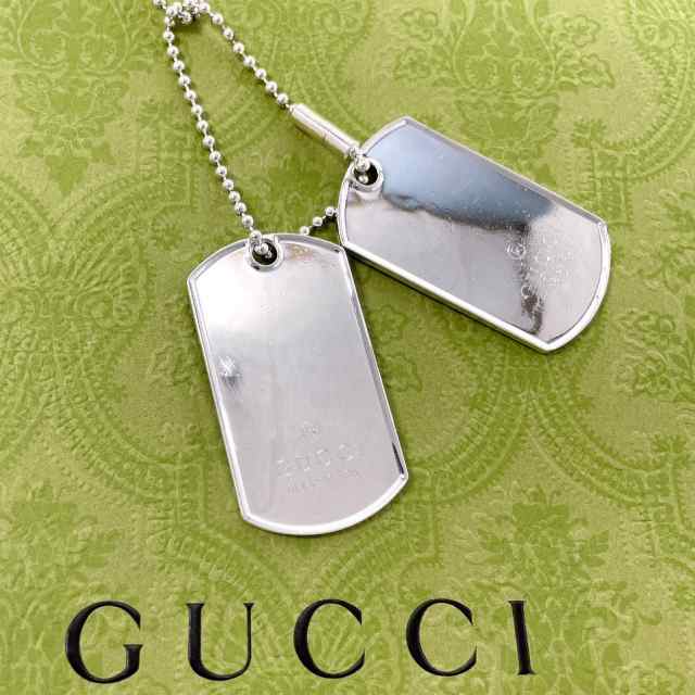 GUCCI - 洗浄済＊グッチ GUCCI 925 ドッグタグ ネックレス