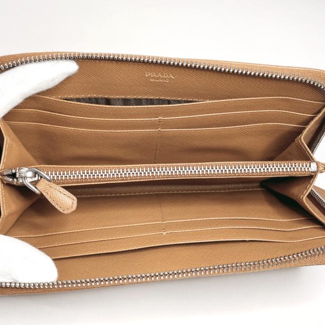 PRADA プラダ 長財布 ラウンドファスナー ステッチ サフィアーノレザー  