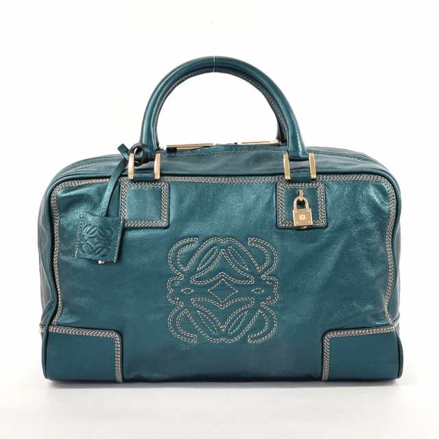 LOEWE ロエベ ハンドバッグ アマソナ 36 レザー ブルー レディース 中古