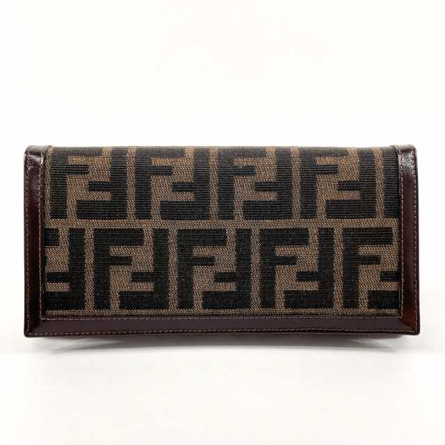 FENDI フェンディ 長財布 2266.30851 ズッカ キャンバス/レザー ブラウン レディース 中古