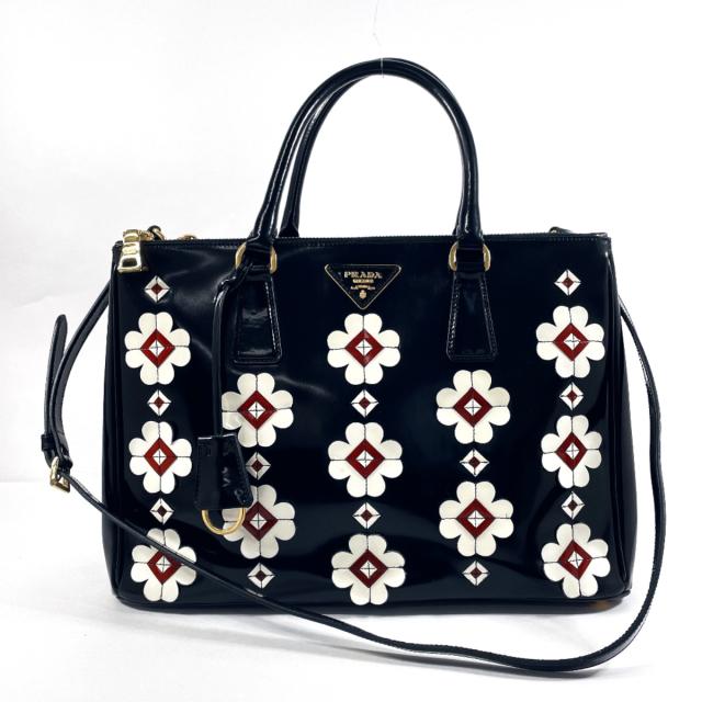 PRADA プラダ トートバッグ B2274F ガレリアトート パテントレザー ブラック レディース 中古の通販は