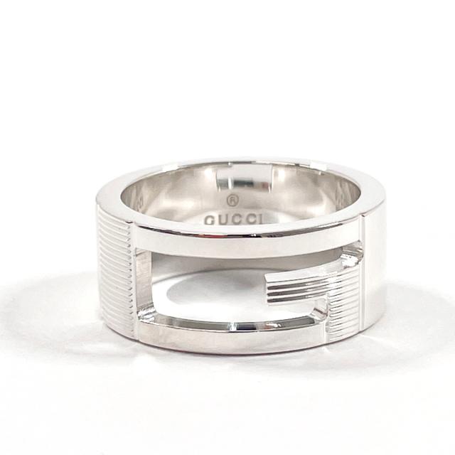 極美品 GUCCI シルバーリング グッチ ブランテッド カットアウト Gリング グッチ ブランデッドカットアウトGリング シルバー Ag925 #15
