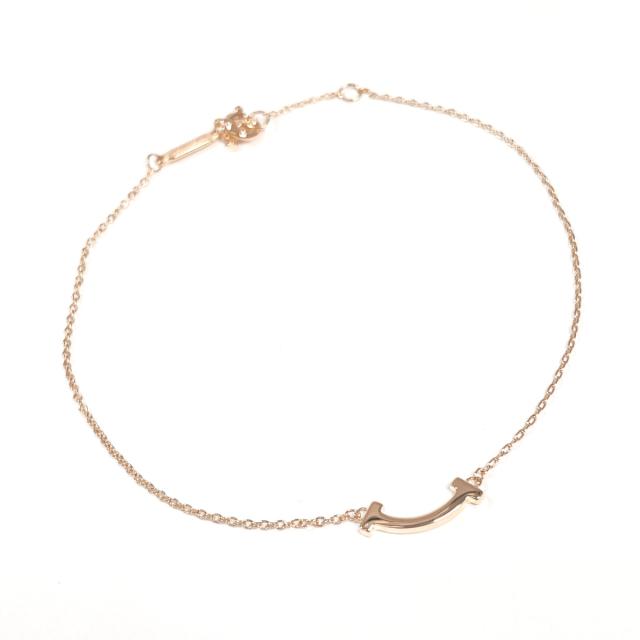 ブレスレット ゴールド ミニ レディース ティファニー Tスマイル ブレスレット ミニ ゴールド K18ピンク