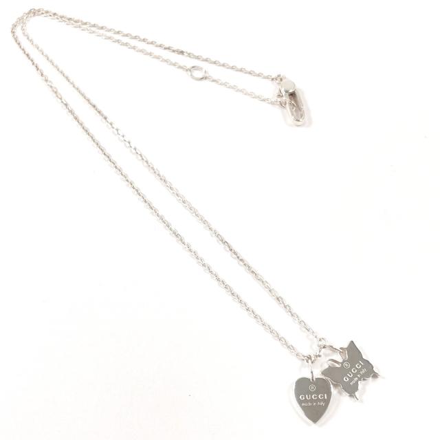 グッチ　シルバーネックレス　蝶　ハート　モチーフ　シルバー　925　Ag925　GUCCI　バタフライ　ネックレス　アクセサリー　レディース 美品 GUCCI グッチ ネックレス バタフライ ハート 蝶 シルバー 200