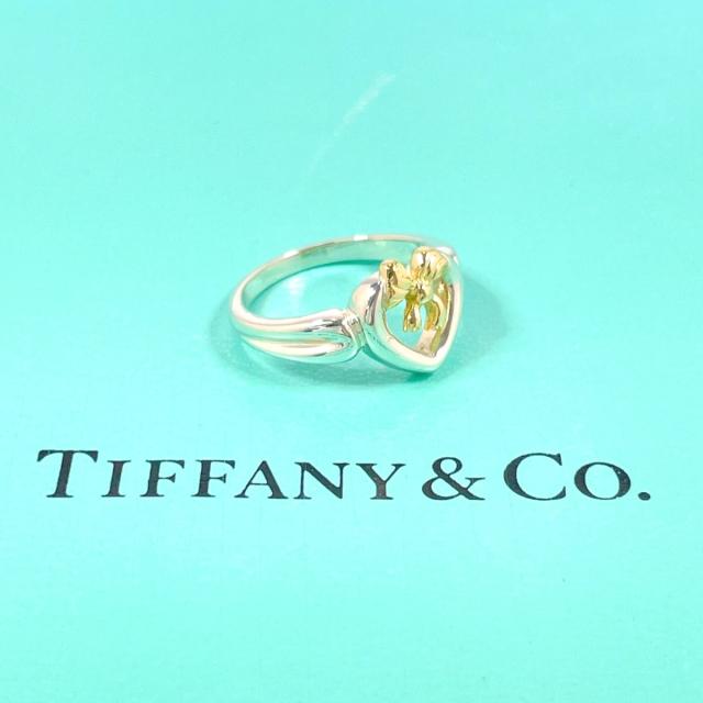 18k.925ハートリング Tiffany＆Co. ハート リング11号 18k シルバー925