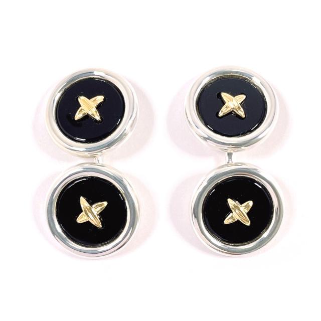 TIFFANY&Co. ティファニー カフス カフリンクス ボタンモチーフ シルバー925/K18イエローゴールド シルバー シルバー メンズ 中古