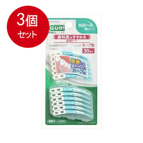 3個まとめ買い サンスター GUM ガム・ソフトピック カーブ型 無香料 30本入メール便送料無料 ×3個セット