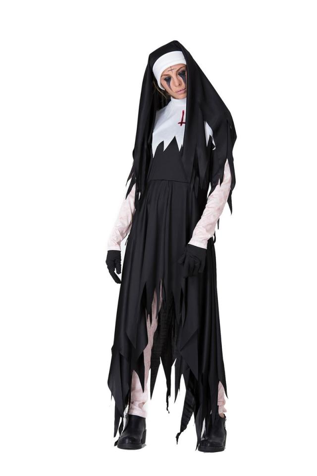 送料無料 修女 シスター 修道女 ゾンビ 恐怖 ホラー系 コスチューム ４点セット ハロウィン コスプレ 衣装 仮装 ゾンビ 恐怖 ホラー系の通販はau Pay マーケット ｍ ｋ