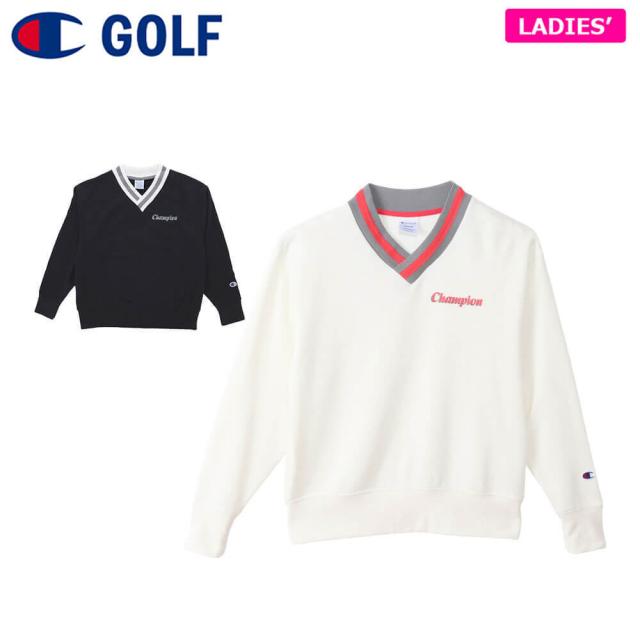 [30％OFF] ゴルフウェア　チャンピオンゴルフ レディース 長袖 Vネック スウェット CW-CG002 [2025年秋冬モデル]