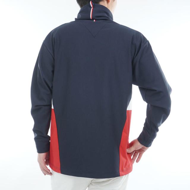 ゴルフウェア　トミー ヒルフィガー ゴルフ　メンズ ネックウォーマー付 長袖 スウェット THMA583 [2025年秋冬モデル] ゴルフウェア トミー ヒルフィガー ゴルフ メンズ ネックウォーマー付