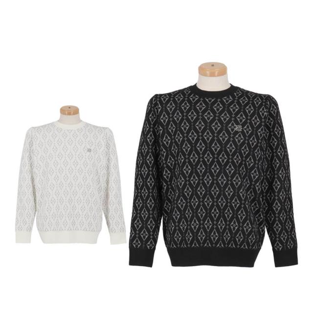 ゴルフウェア　セントアンドリュース メンズ ダイヤロゴジャガード 長袖 クルーネック ニット プルオーバー 042-5270153 [2025年秋冬モデル]