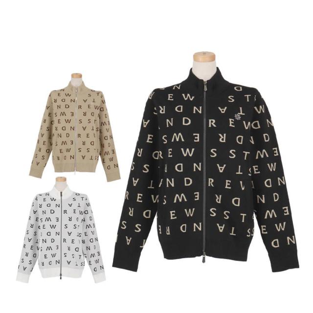 ゴルフウェア　セントアンドリュース レディース ロゴジャガード 長袖 フルジップ ニット 043-5272054 [2025年秋冬モデル]