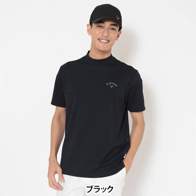 ゴルフウェア　キャロウェイ メンズ ビッグ鹿の子 バックプリント 半袖 モックネック シャツ C26134107 [2026年春夏モデル]_1