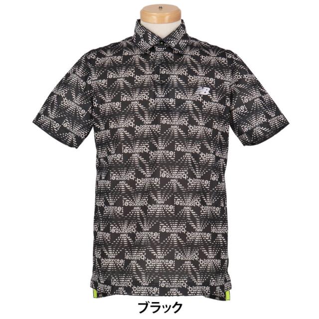 ゴルフウェア　ニューバランス メンズ トリコットメッシュ ロゴプリント 半袖 ポロシャツ 012-6168009 [2026年春夏モデル]_1