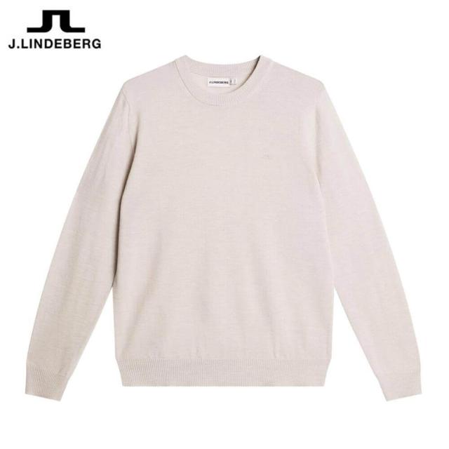 [30％OFF] ゴルフウェア　Jリンドバーグ メンズ ファインニット クルーネック 長袖 セーター 071-15214 006 アイボリー [2026年春夏モデル]