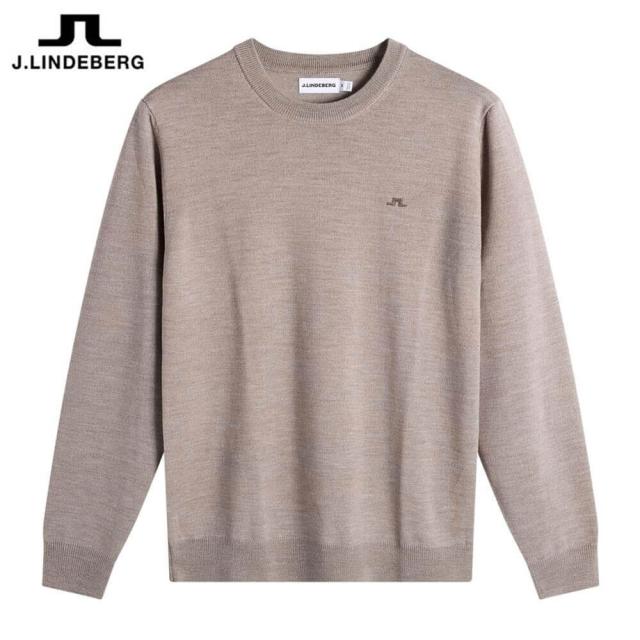 [30％OFF] ゴルフウェア　Jリンドバーグ メンズ ファインニット クルーネック 長袖 セーター 071-15214 047 ブラウン [2026年春夏モデル]
