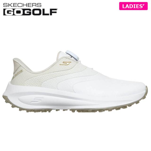 ゴルフシューズ　SKECHERS スケッチャーズ レディース SLIP-INS FLOW SI TWIST スリップインズ ウォータープルーフ フロー SI ツイストフィット スパイクレス 123149 WNT ホワイト/ナチュラル [2026年モデル]