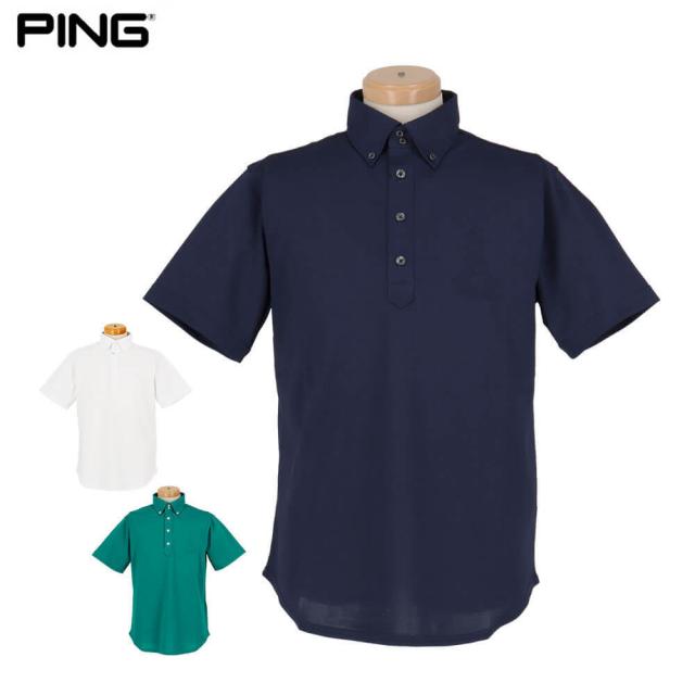 [30％OFF] ゴルフウェア　ピンゴルフ メンズ Mr.PINGデザイン 半袖 ボタンダウン ポロシャツ 621-6160605 [2026年春夏モデル]