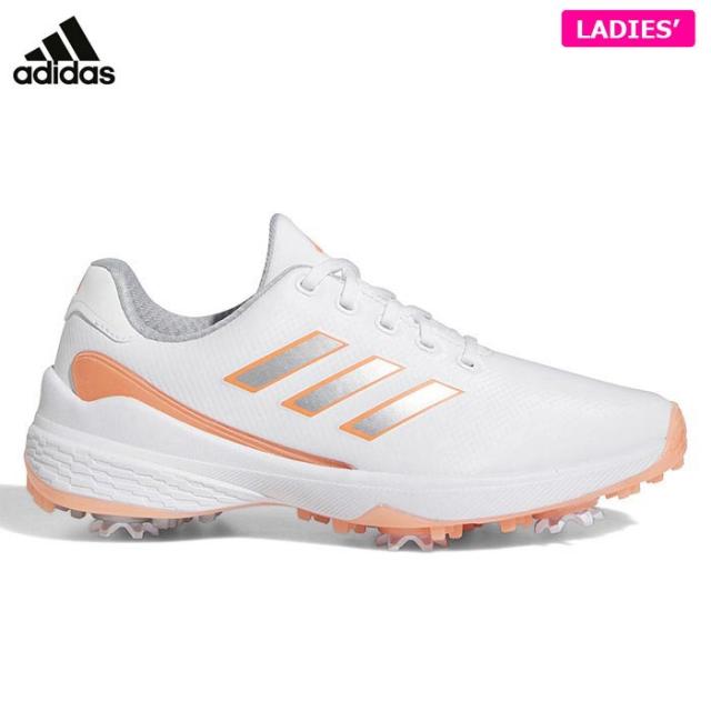 アディダス　レディース W ZG23 ゼッドジー ソフトスパイク ゴルフシューズ LII03 GZ2176 フットウェアホワイト/シルバーメタリック/コーラルフュージョン [2023年モデル]の通販は